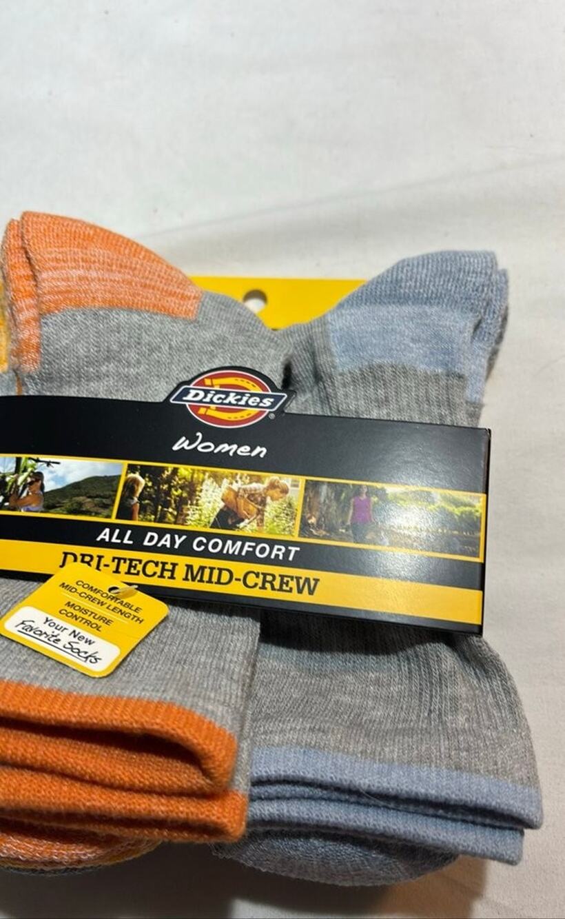 Dickies Women's Dri-Tech Mid-Crew Socks Set Of 5 NWT